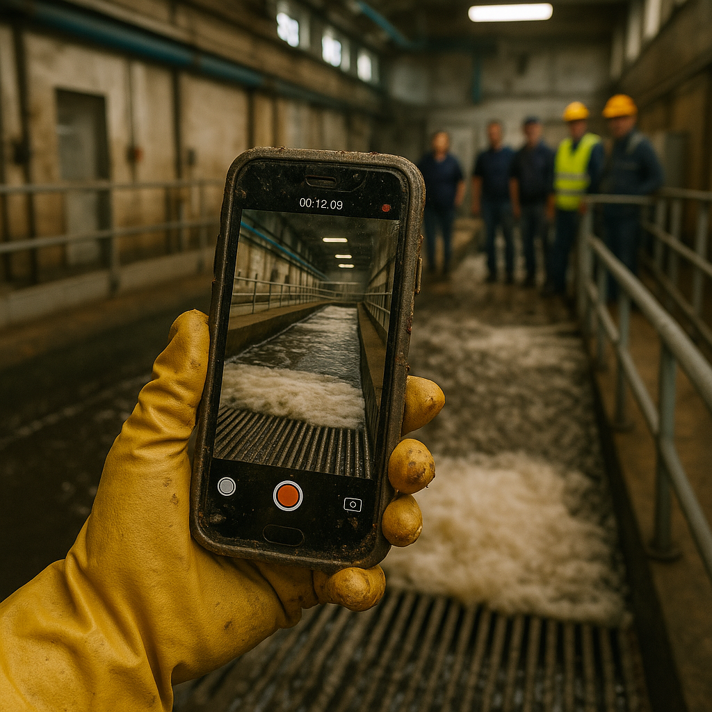 Smartfon wyciągnięty z oczyszczalni po pełnym cyklu