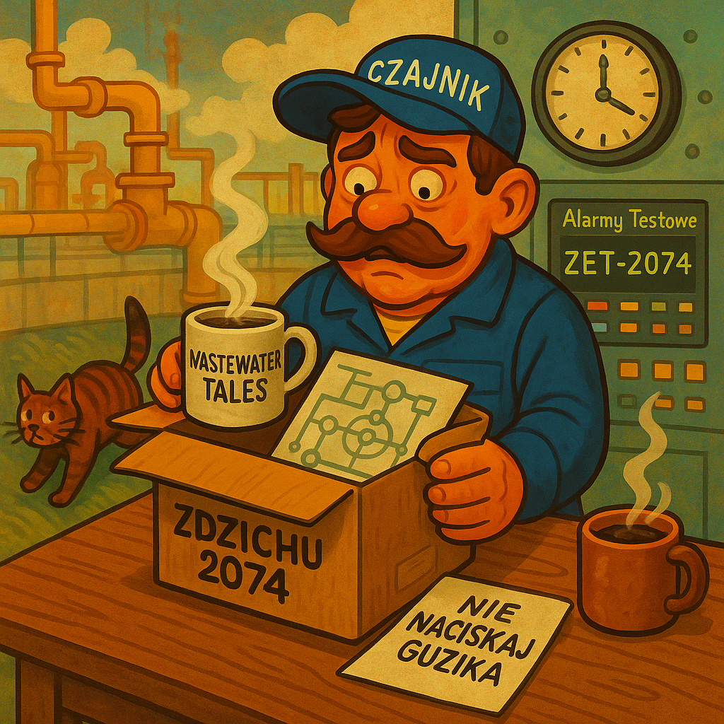 Operator Zdzichu confused over open package, cat runs away, SCADA flashes