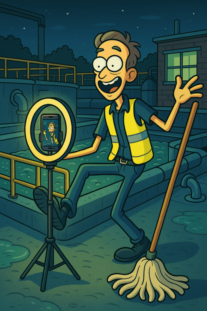 The night operator and his second job - or how monitoring uncovered Romek's secrets. TikTok from the anaerobe, the disappearing mop and lifehacks from sewage. A true story from a wastewater treatment plant that went viral.